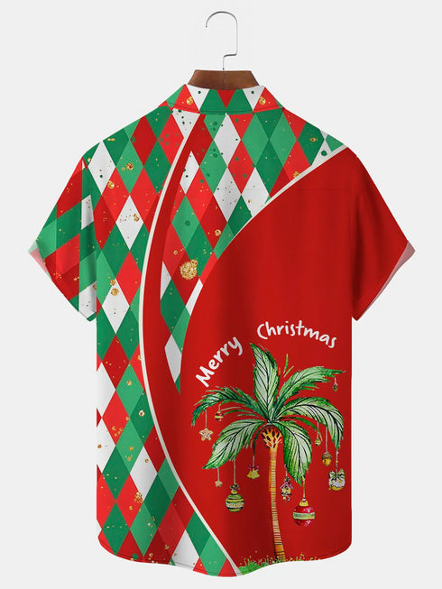 Men's Christmas Funny Graphic Short Sleeve Hawaiian Shirt